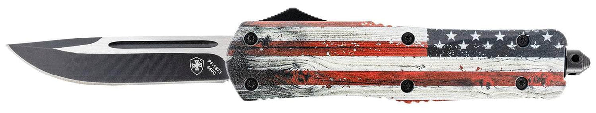 TEMP LWUS331  LRG   WOOD US FLAG DROP BLK