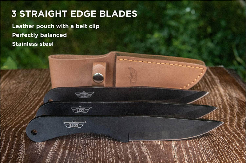 CAMP UZK-TRW-004  UZI THROWING KNIVES W/SHEATH 3PK