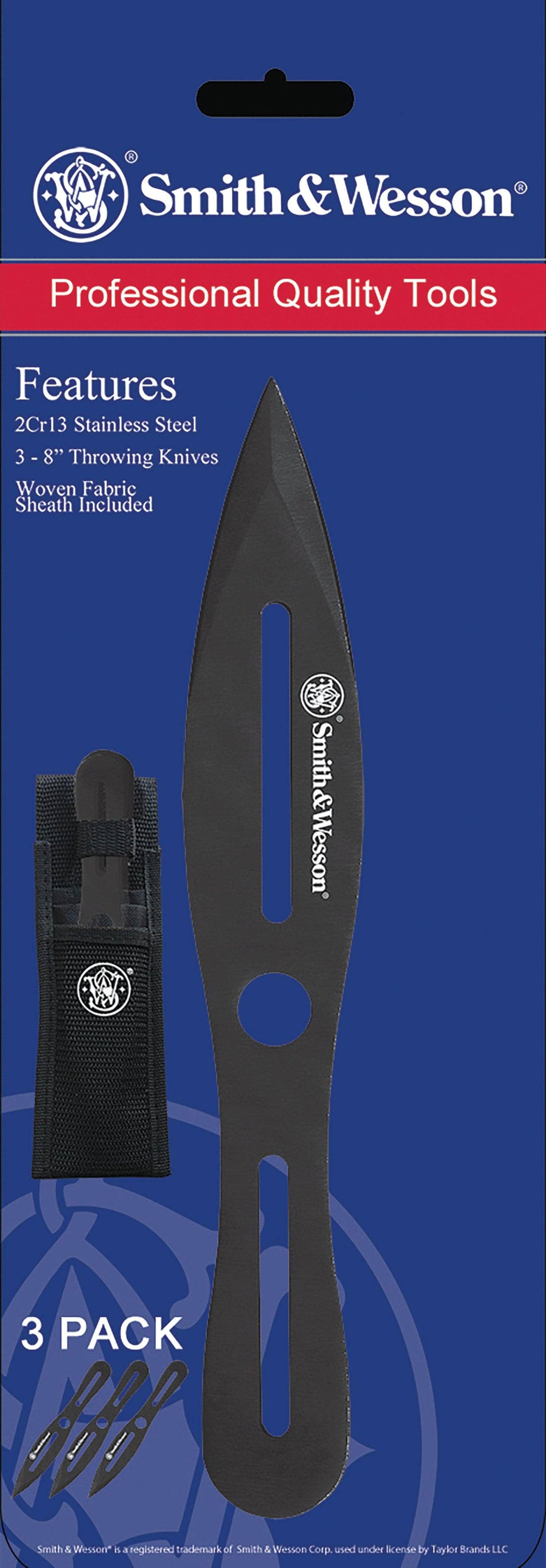 SWK SWTK8BCP 8" THROWING KNIVES 3 PACK BLACK
