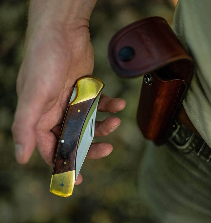 UNH LB7CP       5" BEAR PAW LOCKBACK W/ LEATH