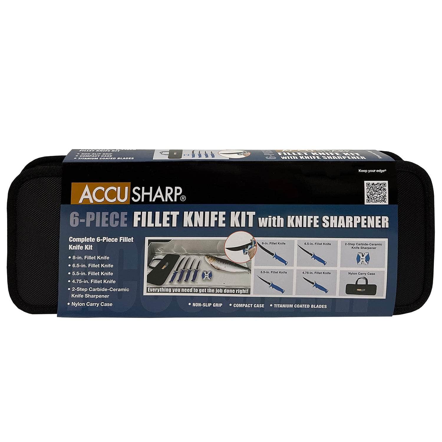 FPI 737C ACCUSHARP 6PC FILLET KNIFE KIT W/SHRPN