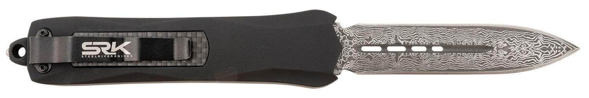 SRK A163-B-DD  DAGGER OTF BLK GRP DAMASCUS