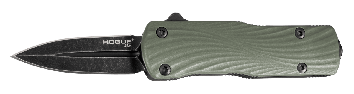 Hogue Micro Counterstrike OTF Automatic Knife – Olive Drab Green, CPM MagnaCut