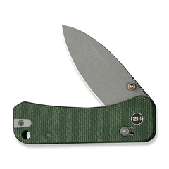 WEKNIFE Banter 2 Thumb Stud & Crossbar Lock Knife Green Canvas Micarta Handle