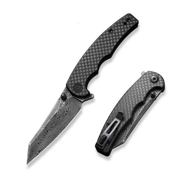 CIVIVI P87 Folder Flipper Knife Carbon Fiber & G10 Handle (2.90 Damascus Blade) C21043-DS1