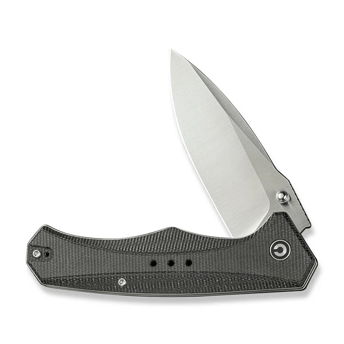 CIVIVI Photonix Flipper & Thumb Stud Knife Dark Green Canvas Micarta Handle (3.7 Satin Finished 14C28N Blade) C23081B-3