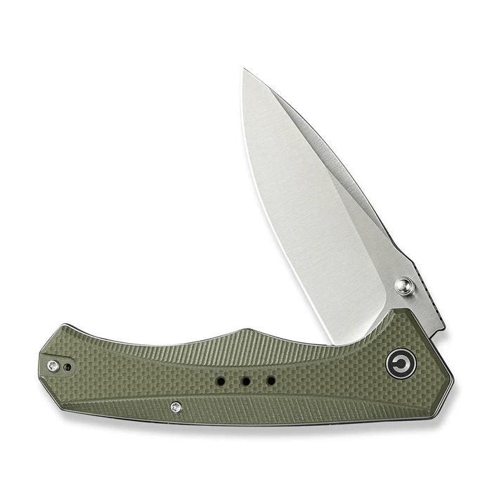 CIVIVI Photonix Flipper & Thumb Stud Knife OD Green Coarse G10 Handle (3.7 Satin Finished 14C28N Blade) C23081B-2