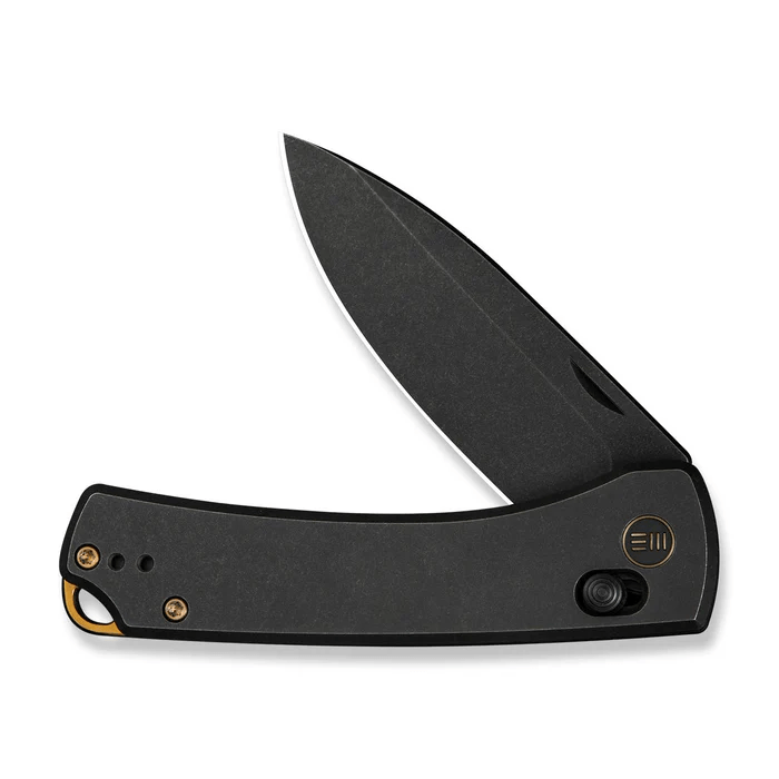 WEKNIFE Nightblade Crossbar Lock Knife Black Titanium Handle (2.98 Black Stonewashed CPM 20CV Blade) WE22046-1