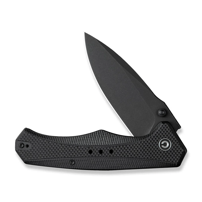 CIVIVI Photonix Flipper & Thumb Stud Knife Black Coarse G10 Handle (3.7 Black Stonewashed 14C28N Blade) C23081B-1
