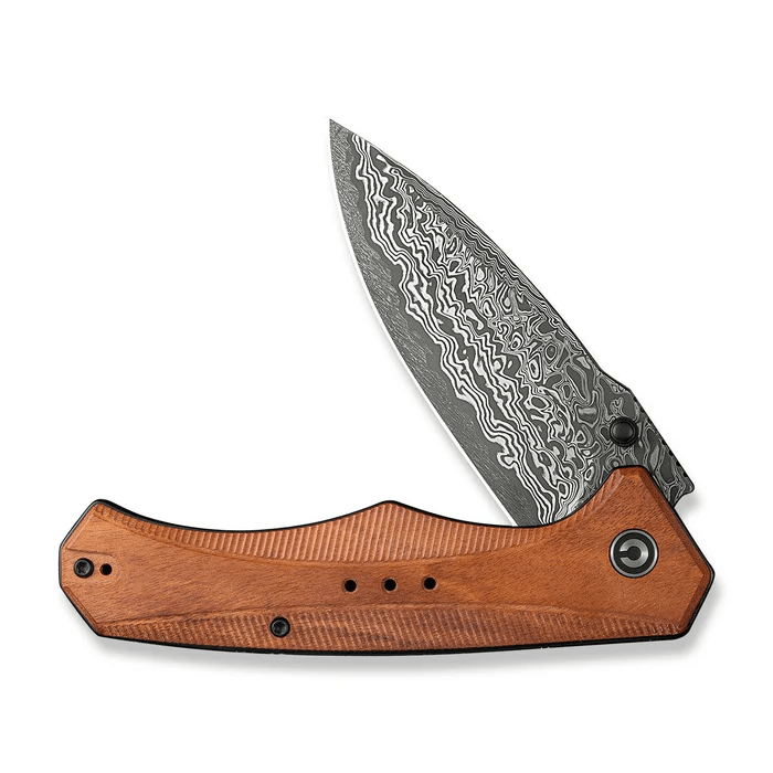 CIVIVI Photonix Flipper & Thumb Stud Knife Guibourtia Wood Handle (3.7 Damascus Blade) C23081B-DS1