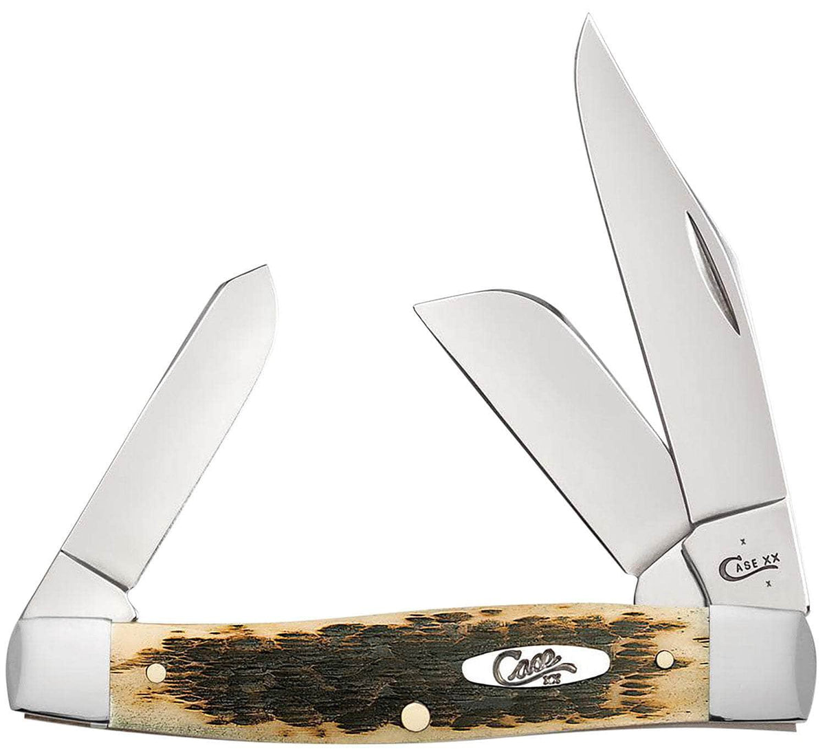 CASE 00204 AMBER BONE PEACH SEED JIG LRG STOCKMAN