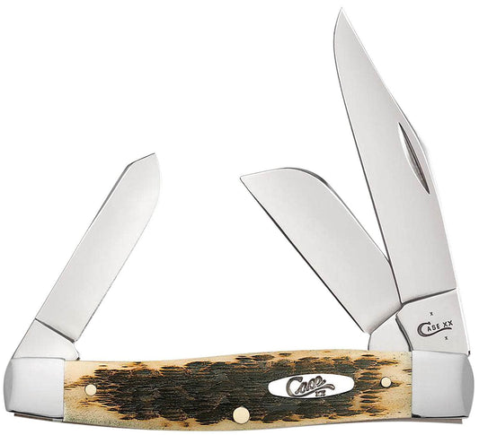 CASE 00204 AMBER BONE PEACH SEED JIG LRG STOCKMAN