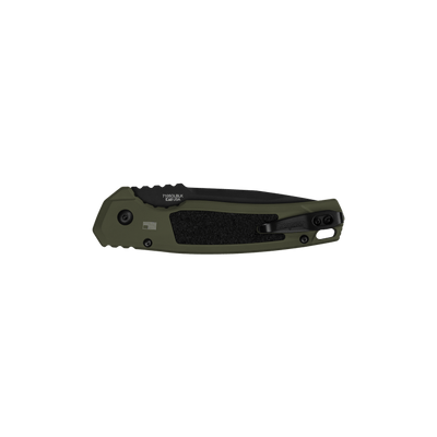 Kershaw Launch 16 AUTO Folding Knife 3.45" CPM-M4 Black Cerakote Tanto Plain Blade, Olive Aluminum Handles 7105OLBLK