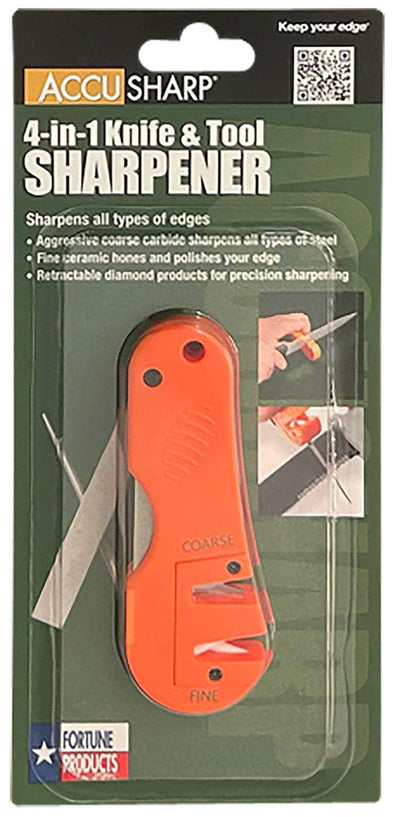 FPI 028C  ACCUSHARP 4N1 KNIFE/TOOL SHARPENER ORG