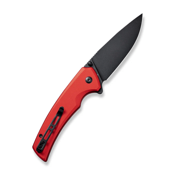 Serene Flipper/Thumb Stud Folding Knife 3.48 Black D2 Drop Point Plain Edge Blade, Black Aluminum Handle