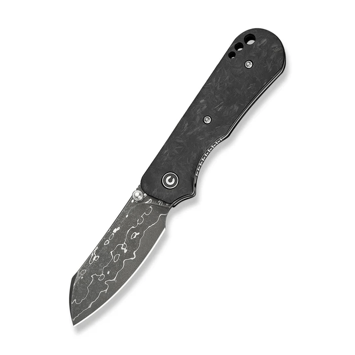 CIVIVI Crabby Thumb Stud Knife Shredded Carbon Fiber Handle