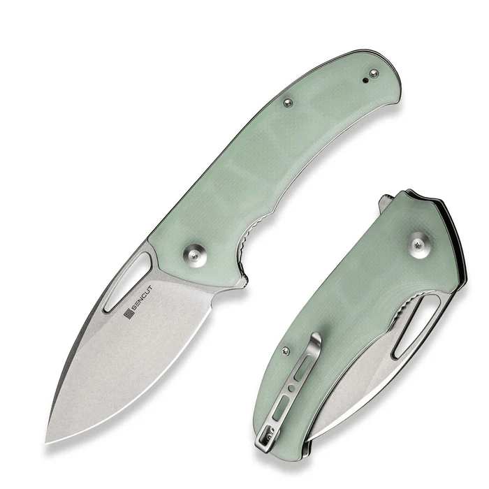 Phantara Flipper/Thumb Hole Folding Knife 3.70 Satin 9Cr18MoV Drop Point Plain Edge Blade, Natural G10 Handle