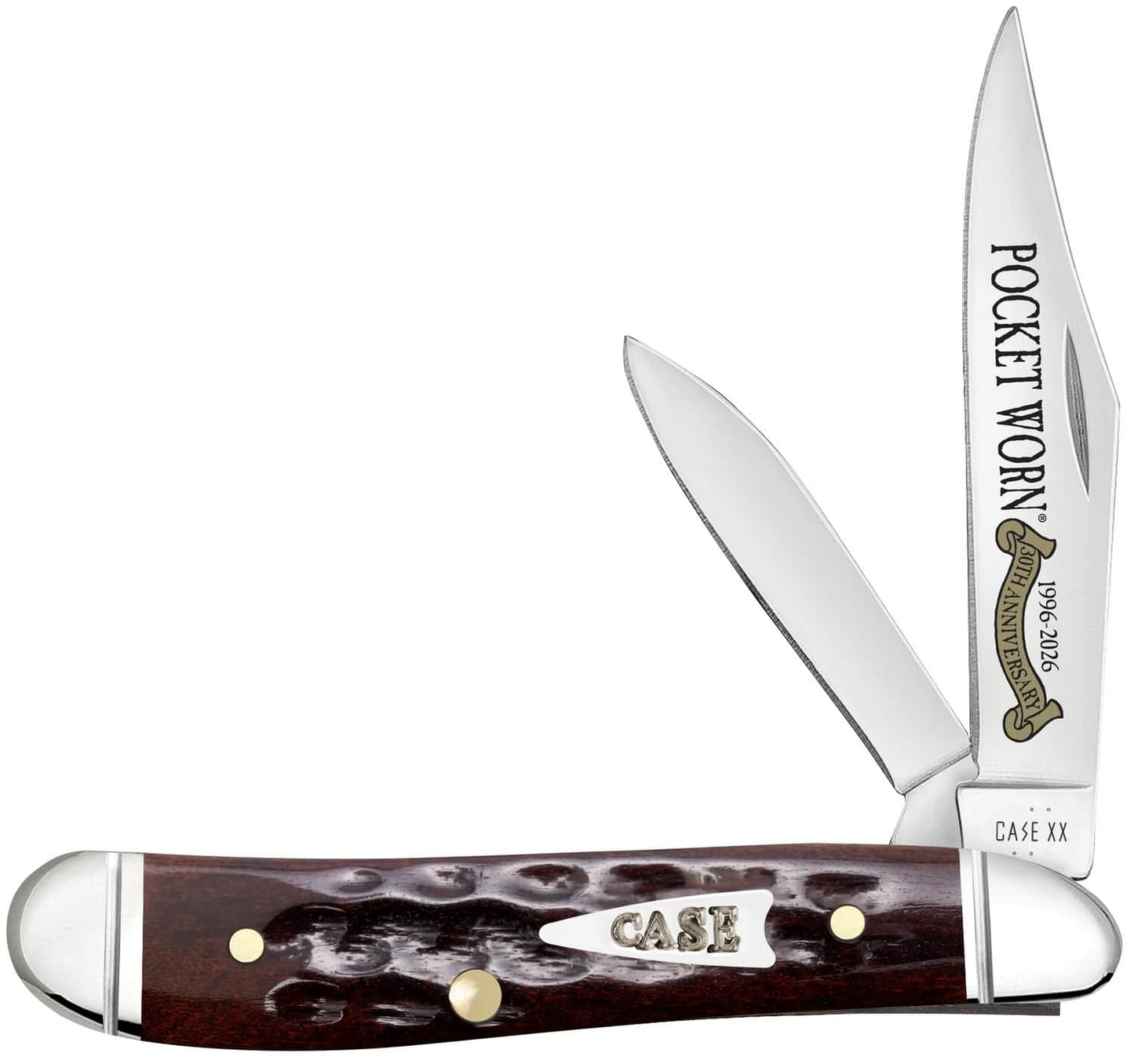 CASE 55234 POCKET WORN MAHOGANY BONE PEANUT