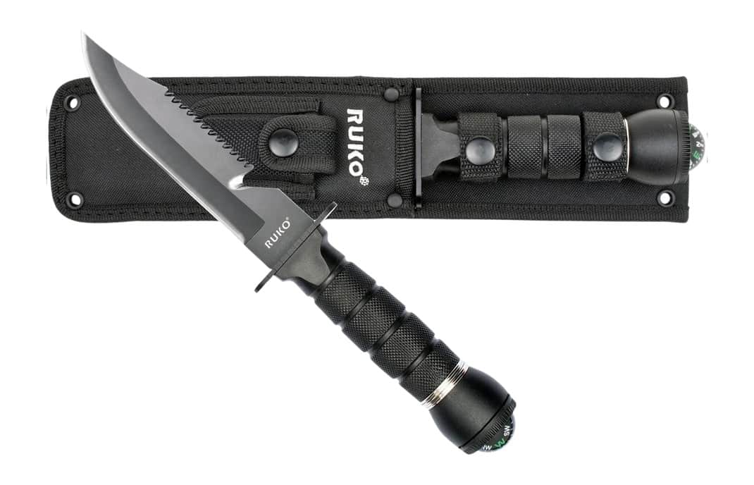RUKO RUK0163      420J2 6"SURVIVAL FIXED W/COMPASS