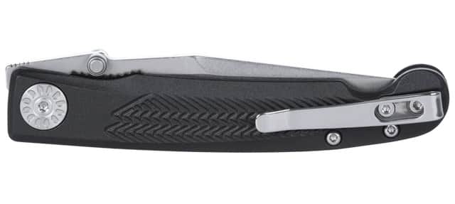 CRKT Fidus Folding Knife, 3.25" Stonewashed 12C27 Clip Point Blade, Black GRN Handle