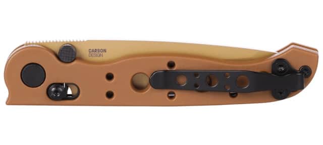 CRKT M16-10XD Crossbar Lock Folding Knife, 3.03" Desert Tan Tanto Blade, Tan GRN Handle