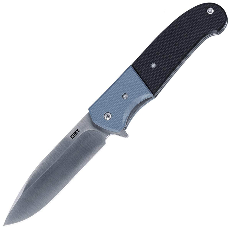 CRKT Ignitor, 3.48" Plain Assisted Blade, Blue/Black G10 Handle - 6880