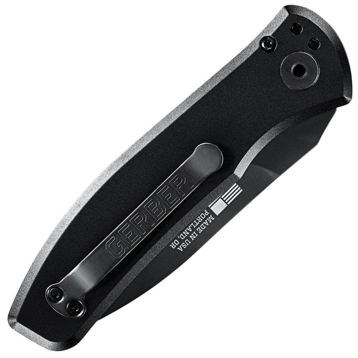Gerber Empower Auto, 3.25" Serrated Black S30V Blade, Black Armored Grip Handle - 30-001636