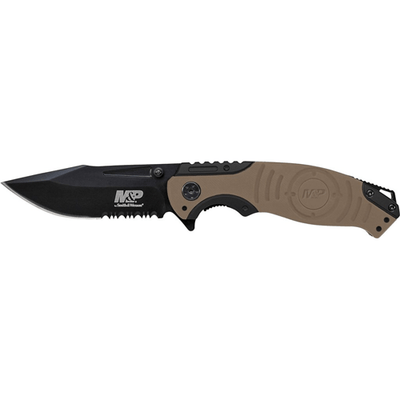 Liner Lock, 8Cr13MoV Drop Point Blade, Thumb Knobs, Index Flipper, Gold/Black Handle