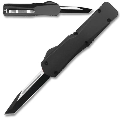 Electrifying California Legal OTF Dual Action Knife (BLACK) Tanto Blade  944-T-BK