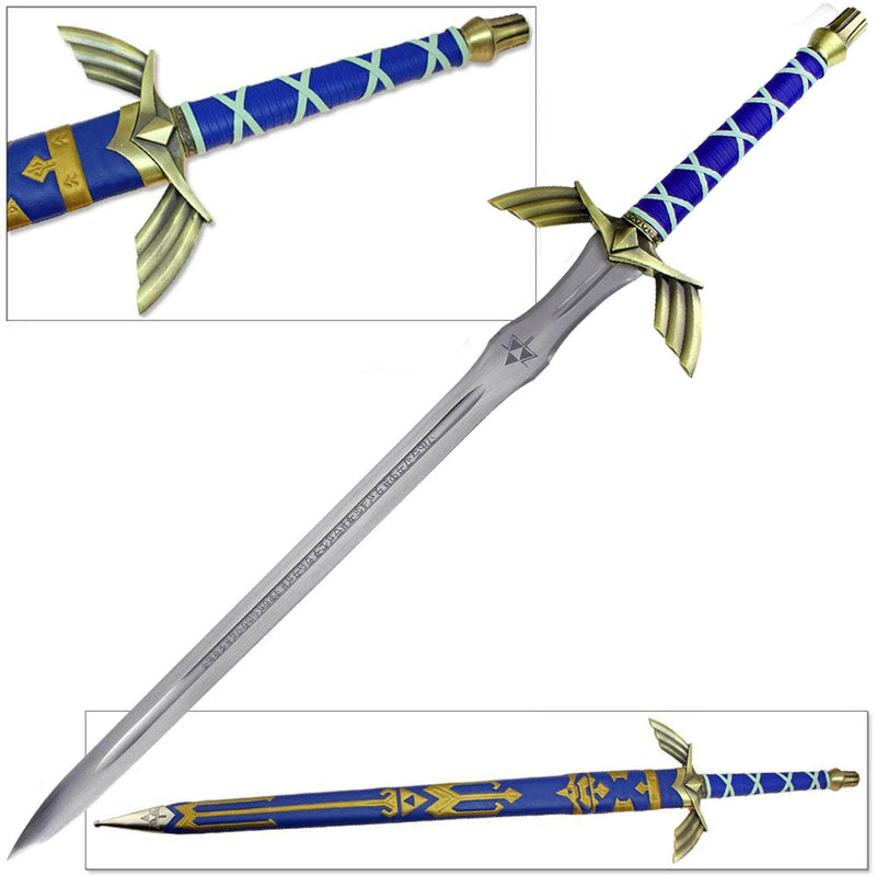 Legend of Zelda Master Sword, 30.5" Unsharpened Blade, Wood Handle, Scabbard