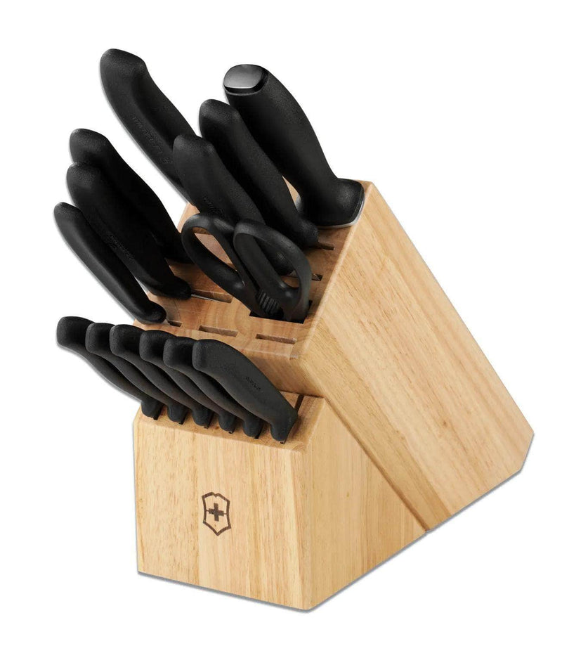 Victorinox Swiss Classic 15-Piece Knife Block Set – Black Handles