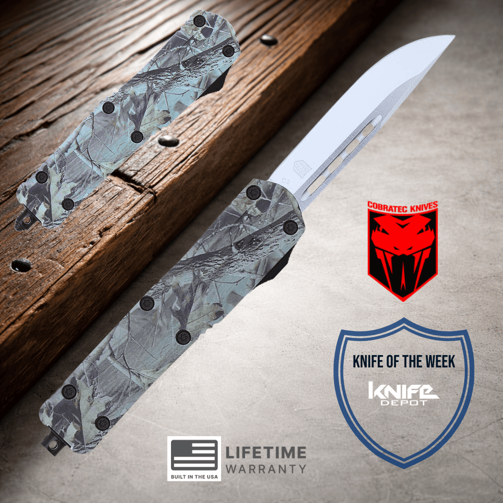 CobraTec FS-3 Woodland Camo OTF Automatic Knife