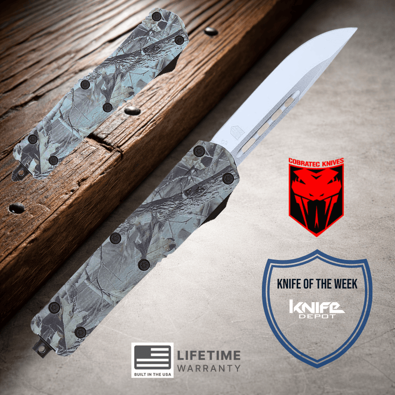 CobraTec FS-3 Woodland Camo OTF Automatic Knife