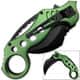 Tactical Extreme Karambit Knife, 3" Assisted Blade, Green Handle - ET01RN