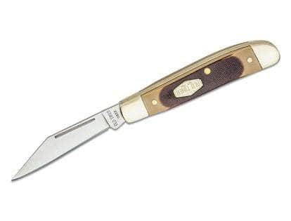 Schrade 12OT Old Timer Pal Pocket Knife 2.75" Closed, Brown Sawcut Delrin Handles with Nickel Bolsters, Slipjoint (non-locking)