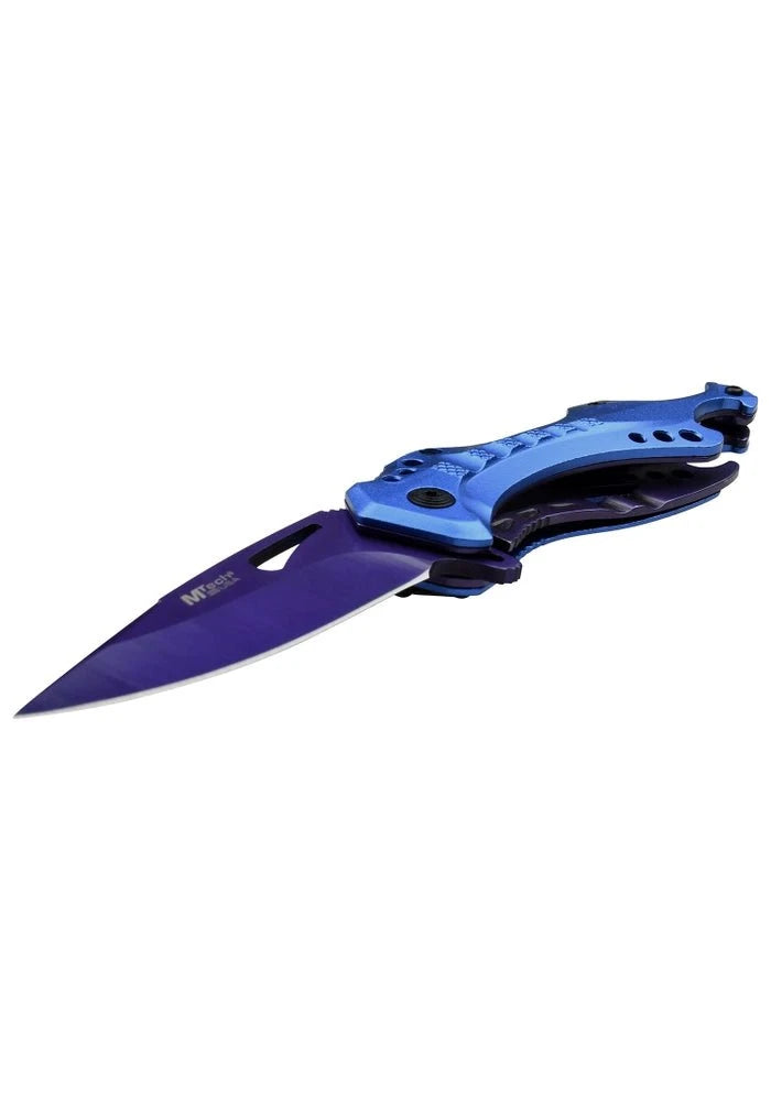 MTech USA Assisted Folder, 3.5" Purple Blade, Aluminum Handle - MT-A705PBL