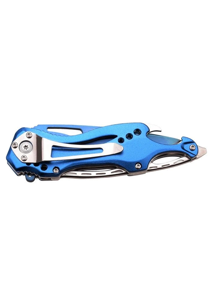 MTech Spring Assisted Knife, 3.5" Blue Blade, Aluminum Handle - MT-A705SBL