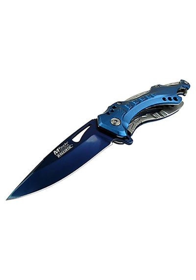 MTech Spring Assisted Knife, 3.5" Blue Blade, Aluminum Handle - MT-A705SBL