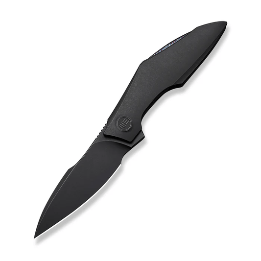 WEKNIFE Krait Snake Flipper Knife Black Titanium Handle