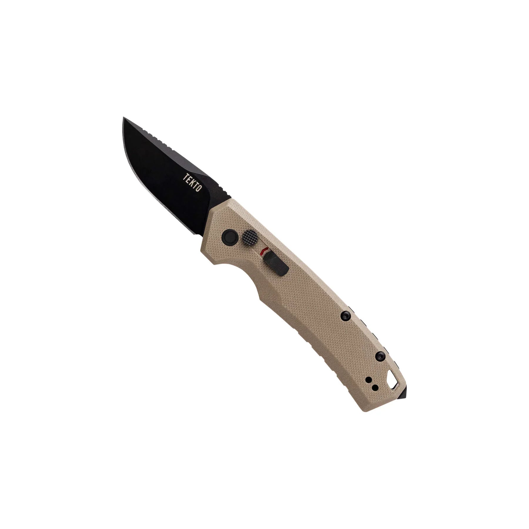 Tekto A3 Delta Mini Auto Knife Desert G10 1.9in Black Plain Drop Point A3S-G1DS-D2BK1-A1