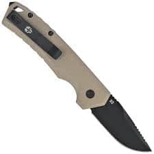 Tekto A3 Delta Mini Auto Knife Desert G10 1.9in Black Plain Drop Point A3S-G1DS-D2BK1-A1