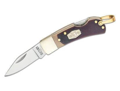 Schrade 1OT Old Timer Small Lockback Folding Knife 2.2" Closed, Brown Sawcut Delrin Handles with Nickel Silver Bolsters - 1181049