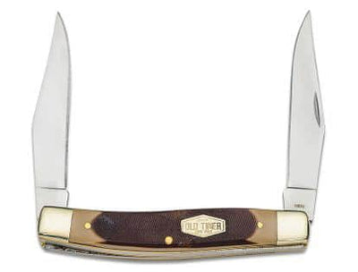 Schrade 77OT Old Timer Small Game Muskrat Slipjoint 3.9" Closed, Sawcut Delrin Handles with Nickel Silver Bolsters - 1187276
