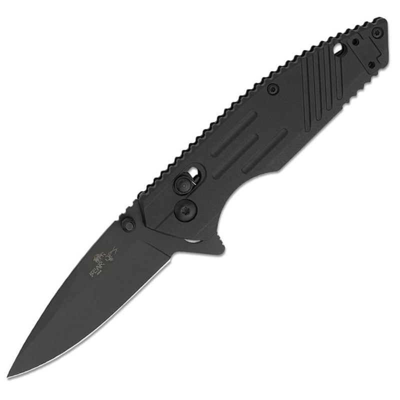 Bear & Son Ops Mini Rancor IX Black Zytel Slide Lock Flipper