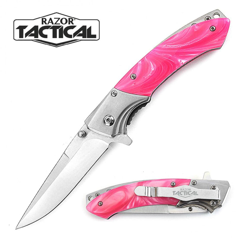 Pink Pearl Razor Tactical Blade With Emergency Glass Breaker RT-7087PK
