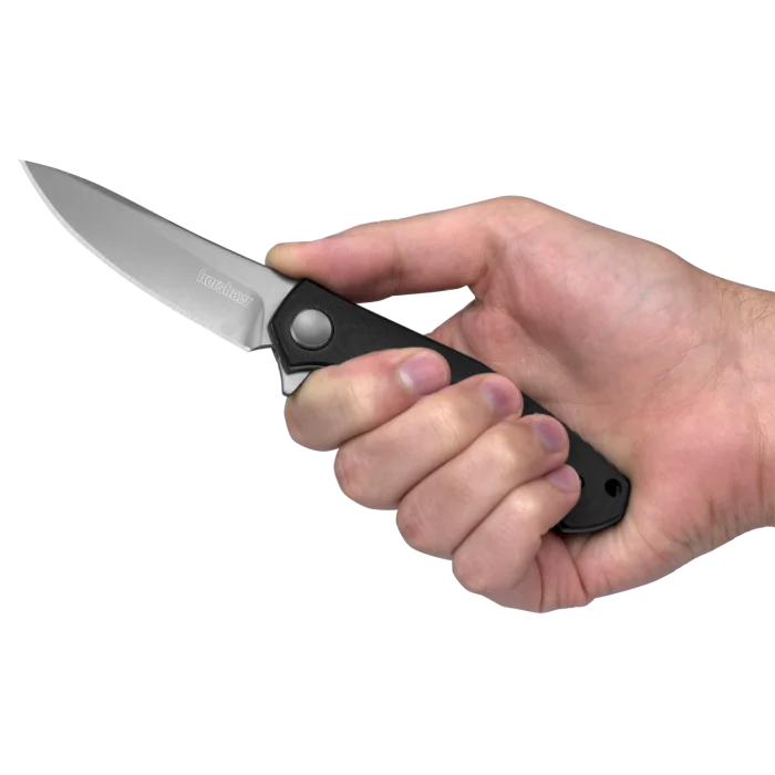 Kershaw 4020 Dmitry Sinkevich Concierge Flipper 3.25" Modified Drop Point Blade, Black G10 Handles, Liner Lock
