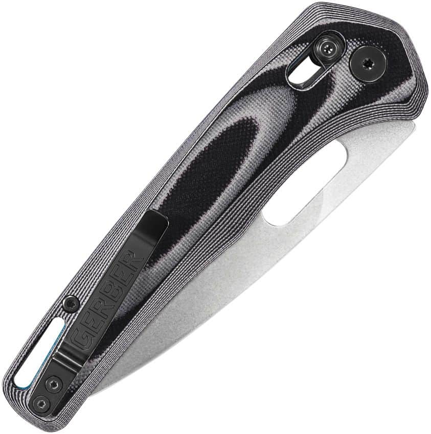 Gerber Sumo Pivot Lock Folding Knife 3.875" 7Cr17M0V Stonewashed Spear Point Blade, Black and Gray Layered G10 Handles, AXIS/Crossbar Lock - 31-003928