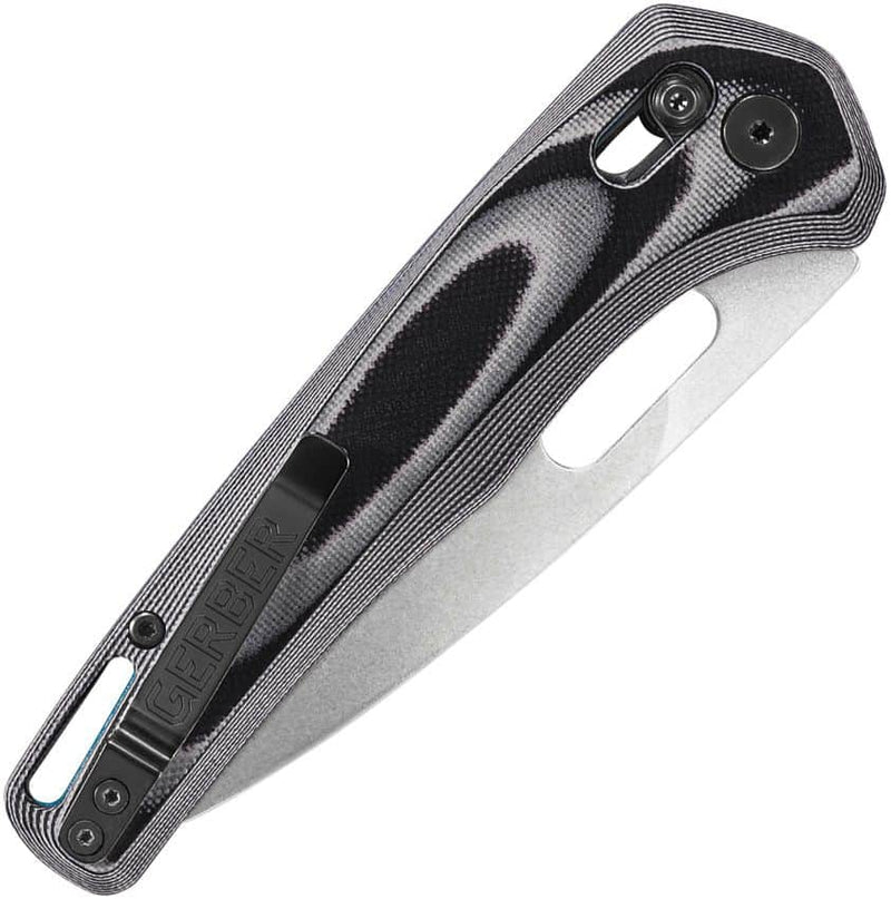 Gerber Sumo Pivot Lock Folding Knife 3.875" 7Cr17M0V Black Stonewashed Spear Point Blade, Black and Gray Layered G10 Handles, AXIS/Crossbar Lock - 31-003927