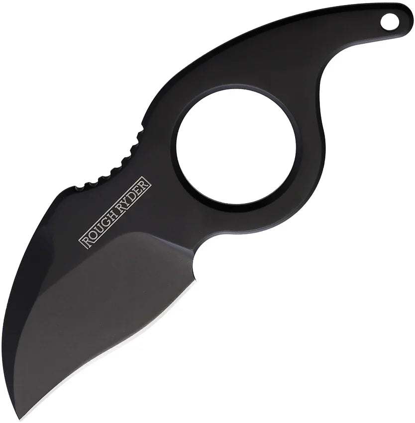 ROUGH RYDER CARDINAL BLACK STAINLESS FIXED BLADE NECK KNIFE W/ KYDEX SHEATH 2396