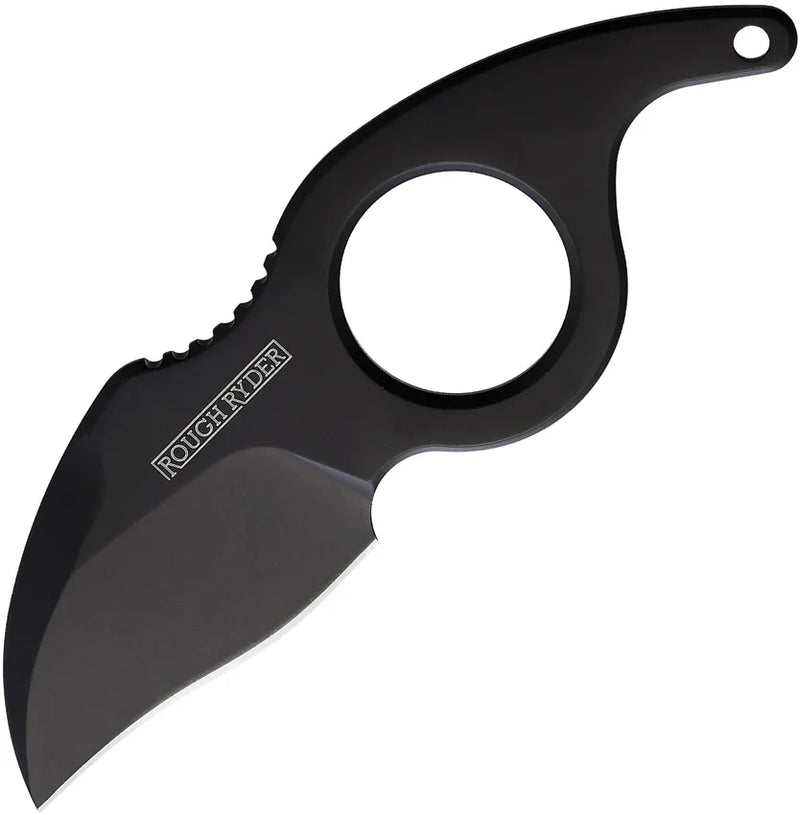 ROUGH RYDER CARDINAL BLACK STAINLESS FIXED BLADE NECK KNIFE W/ KYDEX SHEATH 2396